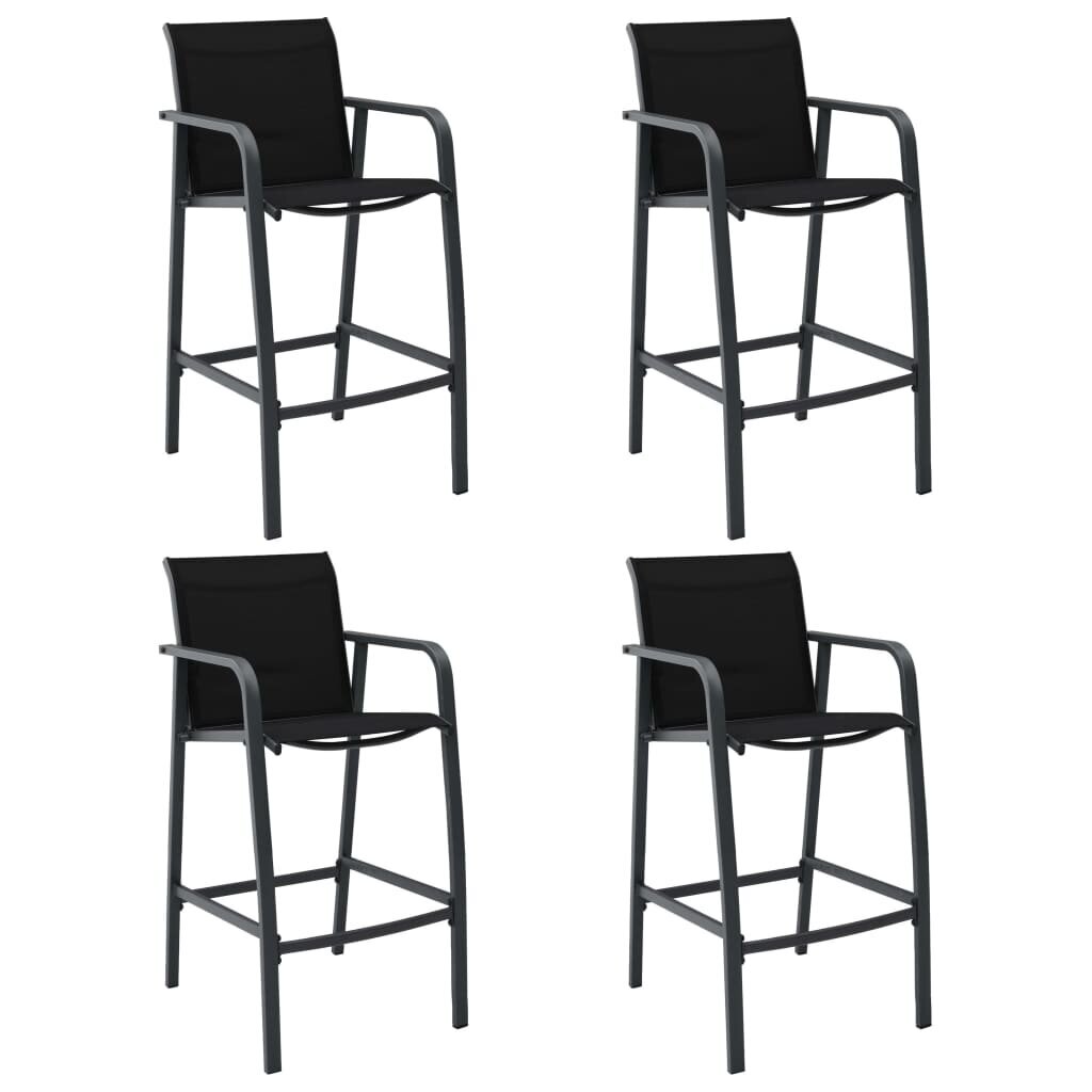 Sodo baro kėdės, 4 vnt, juodos spalvos kaina ir informacija | Lauko kėdės, foteliai, pufai | pigu.lt