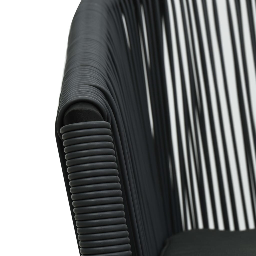 Sodo kėdės, 2vnt., juodos spalvos, PVC ratanas цена и информация | Lauko kėdės, foteliai, pufai | pigu.lt