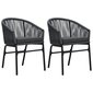 Sodo kėdės vidaXL, 2vnt., antracito spalvos, PVC ratanas цена и информация | Lauko kėdės, foteliai, pufai | pigu.lt