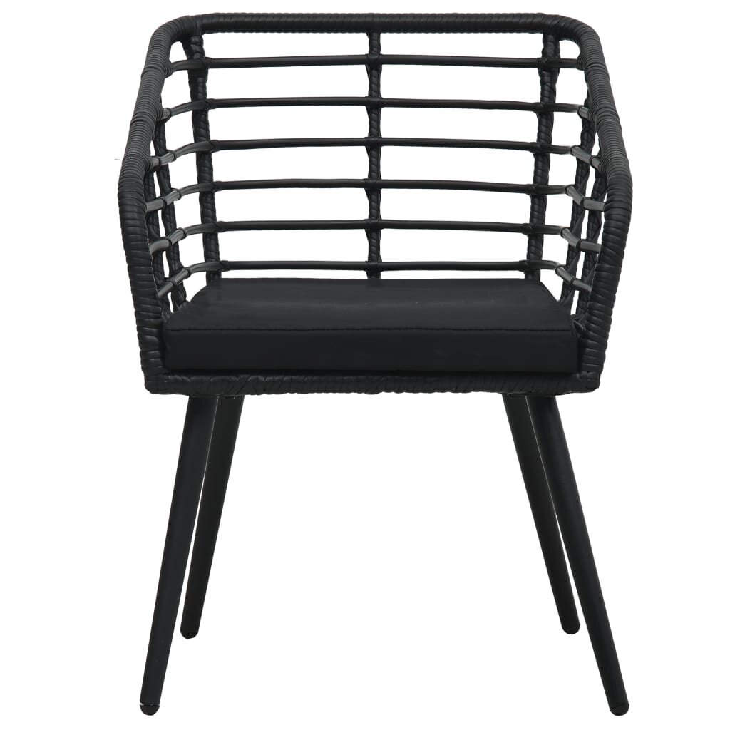 Sodo kėdės su pagalvėlėmis, 2 vnt., juodos kaina ir informacija | Lauko kėdės, foteliai, pufai | pigu.lt
