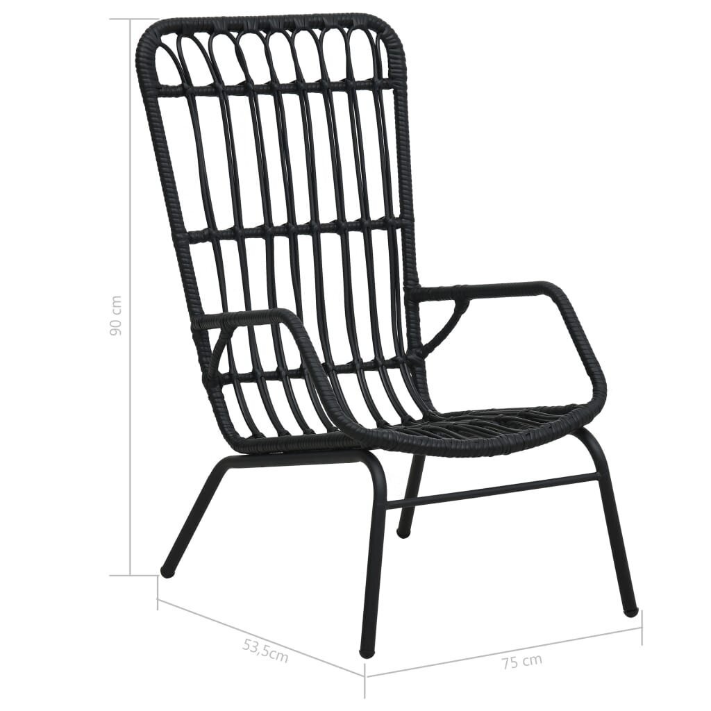 Sodo kėdė, juoda kaina ir informacija | Lauko kėdės, foteliai, pufai | pigu.lt