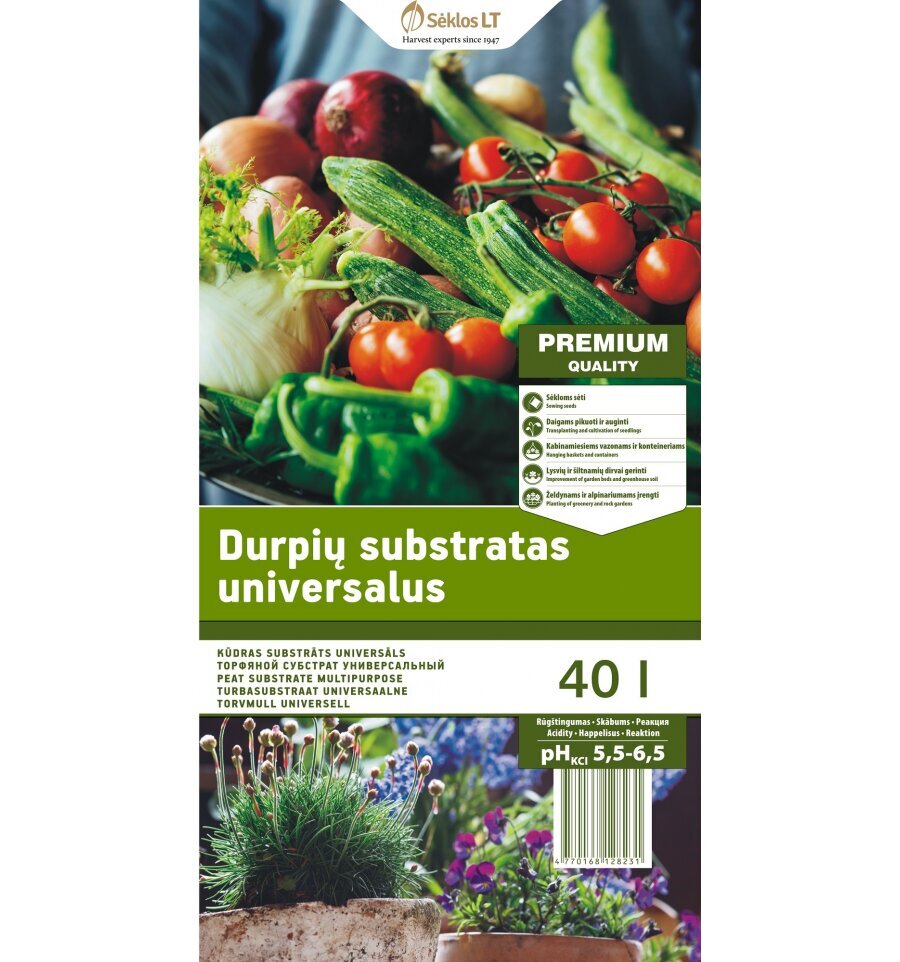 Universalus subtratas Sėklos LT 40 l kaina ir informacija | Gruntas, žemė, durpės, kompostas | pigu.lt