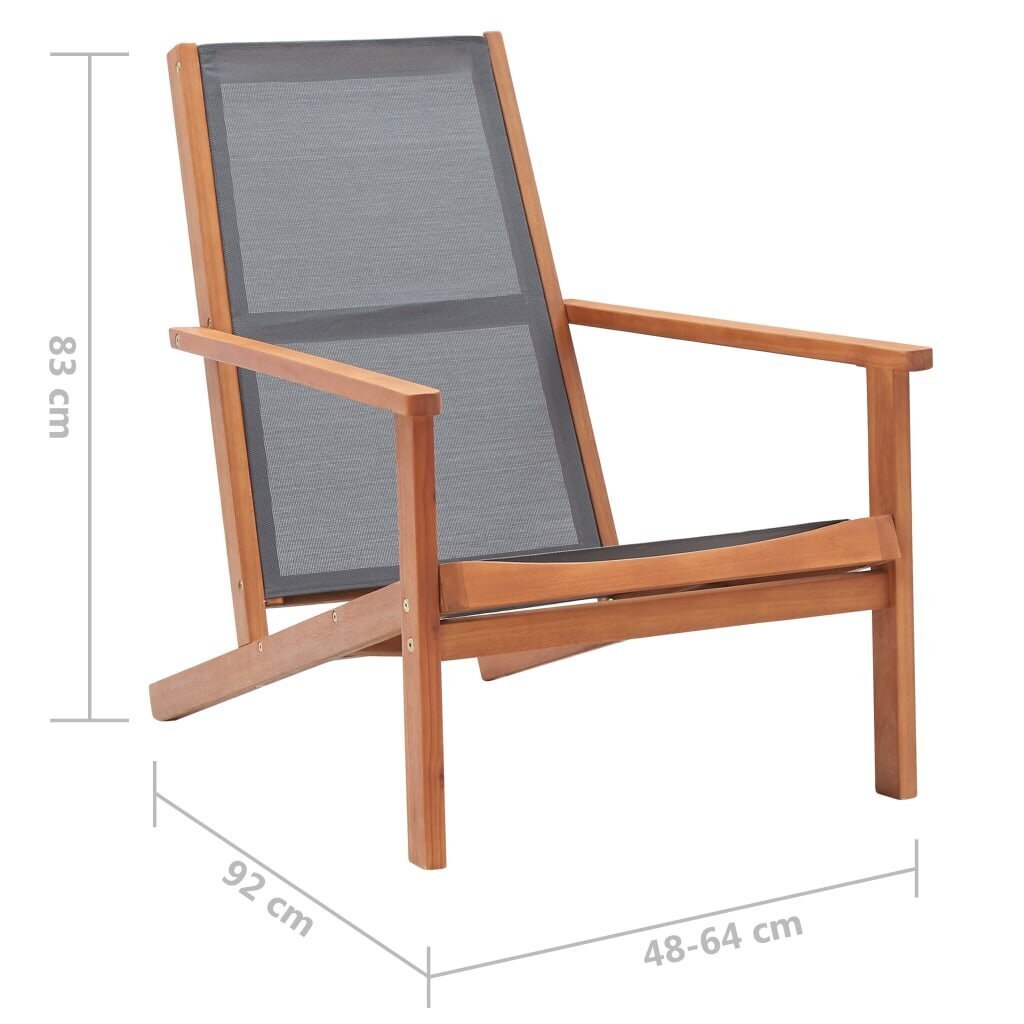 Sodo poilsio kėdė, pilka kaina ir informacija | Lauko kėdės, foteliai, pufai | pigu.lt