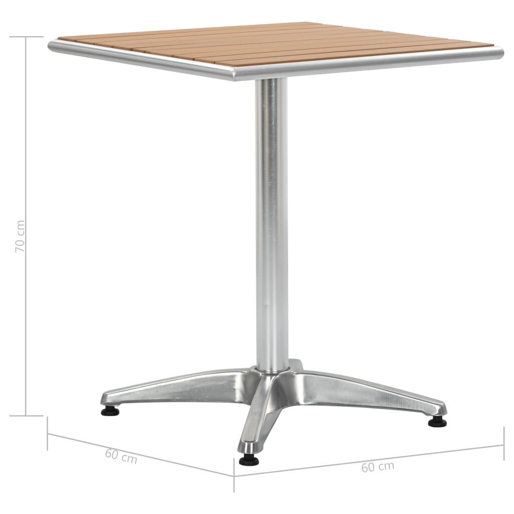 Sodo stalas, sidabrinis kaina ir informacija | Lauko stalai, staliukai | pigu.lt