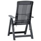 Atlošiamos sodo kėdės vidaXL, 2vnt., antracito spalvos, plastikas цена и информация | Lauko kėdės, foteliai, pufai | pigu.lt