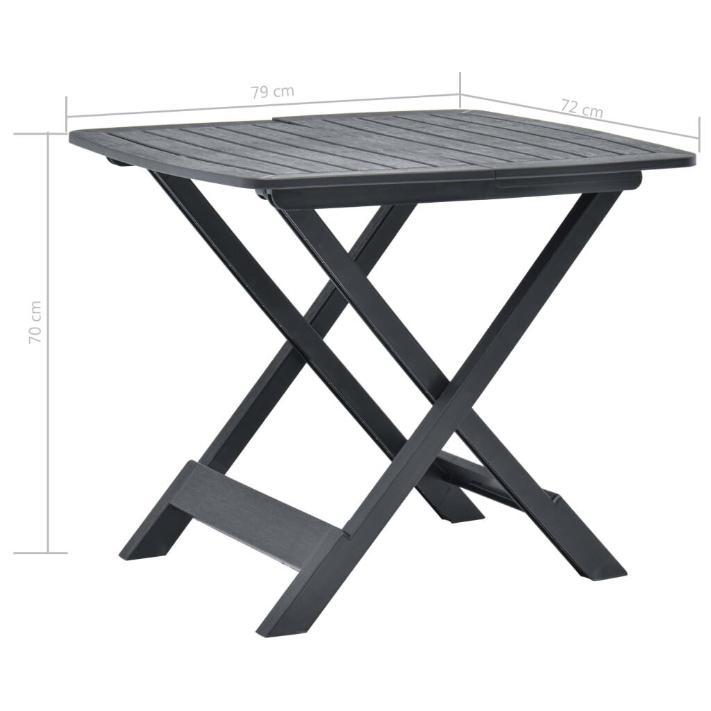 Sulankstomas sodo stalas, pilkas kaina ir informacija | Lauko stalai, staliukai | pigu.lt