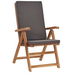 Atlošiamos sodo kėdės su pagalvėmis, 2vnt., pilkos kaina ir informacija | Lauko kėdės, foteliai, pufai | pigu.lt