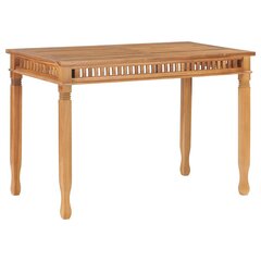 Sodo valgomojo stalas, 120x65x80cm, tikmedžio medienos masyvas kaina ir informacija | Lauko stalai, staliukai | pigu.lt