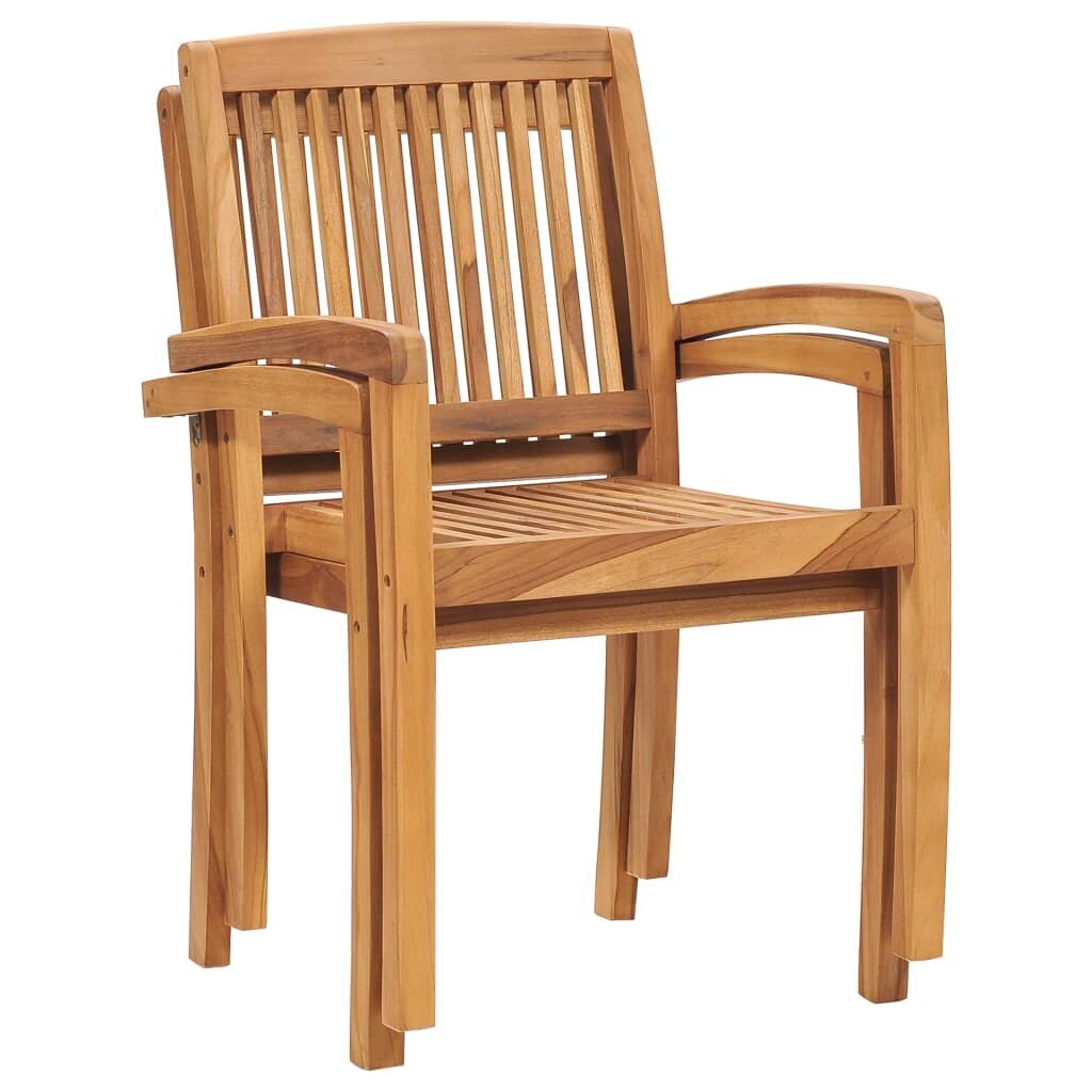 Sudedamos sodo valgomojo kėdės, 2vnt., tikmedžio masyvas kaina ir informacija | Lauko kėdės, foteliai, pufai | pigu.lt