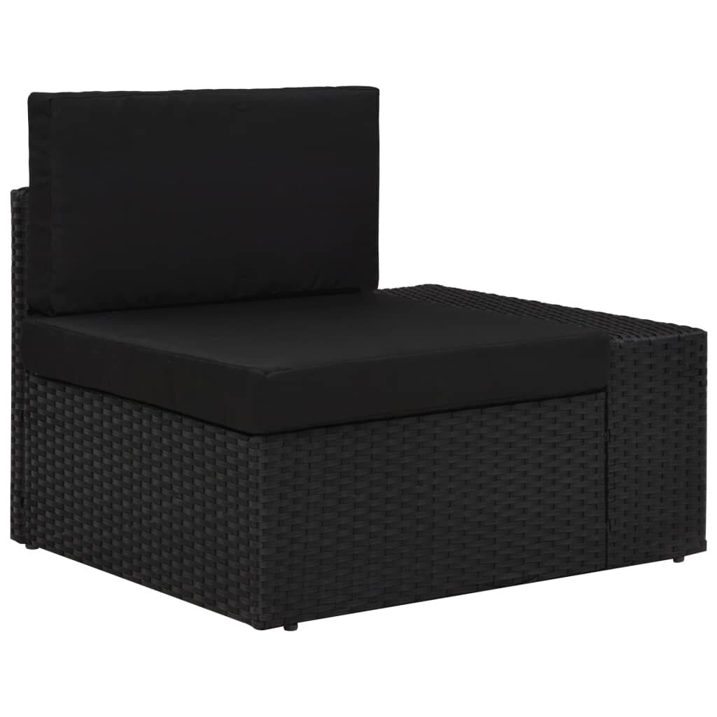 Modulinė kampinė sofa su porankiu kairėje, juoda kaina ir informacija | Lauko kėdės, foteliai, pufai | pigu.lt