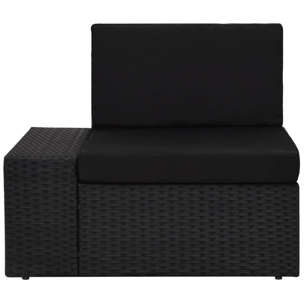 Modulinė kampinė sofa su porankiu, juoda цена и информация | Lauko kėdės, foteliai, pufai | pigu.lt