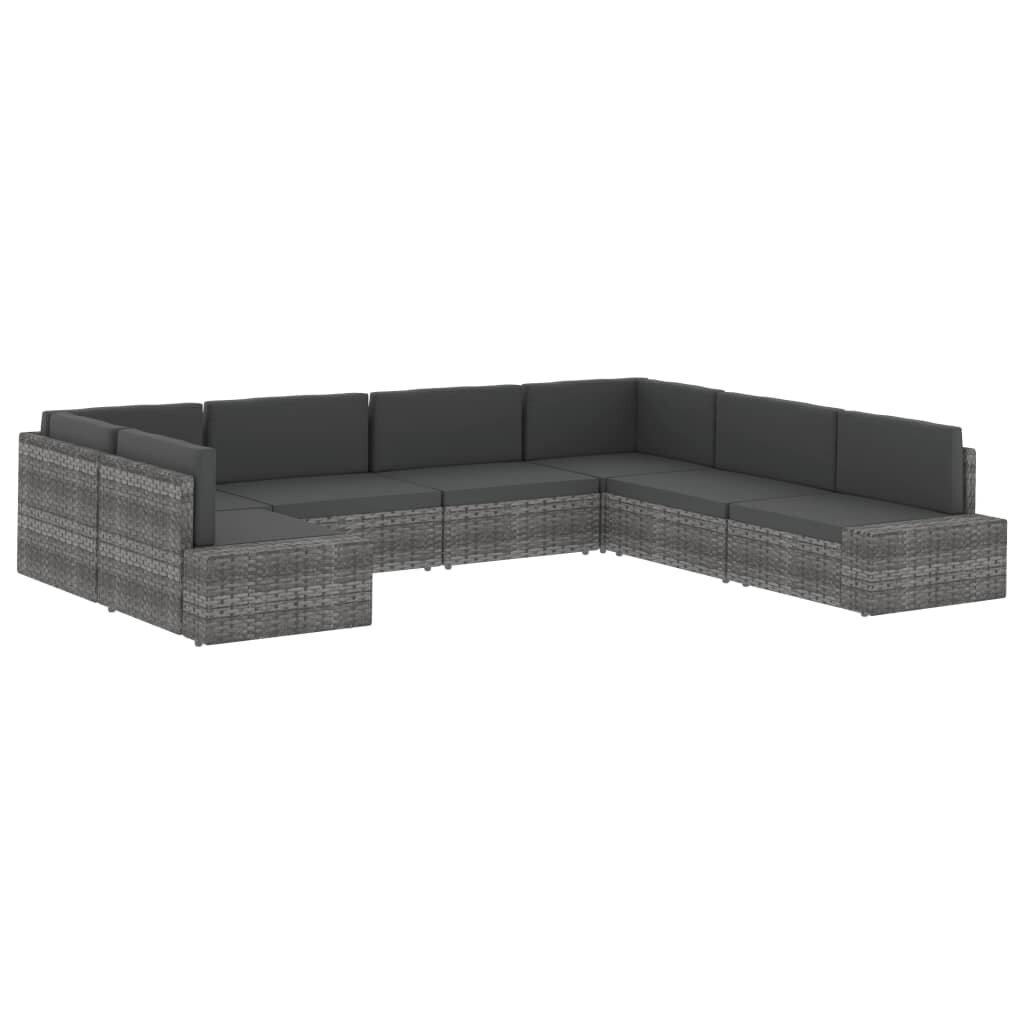 Modulinė dvivietė sofa, juoda цена и информация | Lauko kėdės, foteliai, pufai | pigu.lt