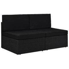 Modulinė dvivietė sofa, juoda kaina ir informacija | Lauko kėdės, foteliai, pufai | pigu.lt