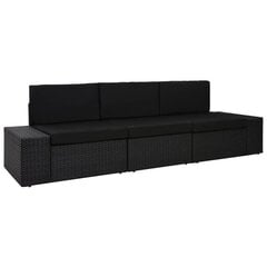 Modulinė trivietė sofa, juoda цена и информация |  Садовые стулья, кресла, пуфы | pigu.lt