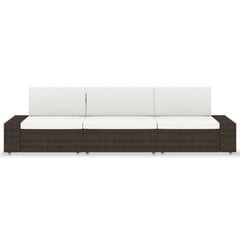 Modulinė trivietė sofa, ruda цена и информация | Садовые стулья, кресла, пуфы | pigu.lt