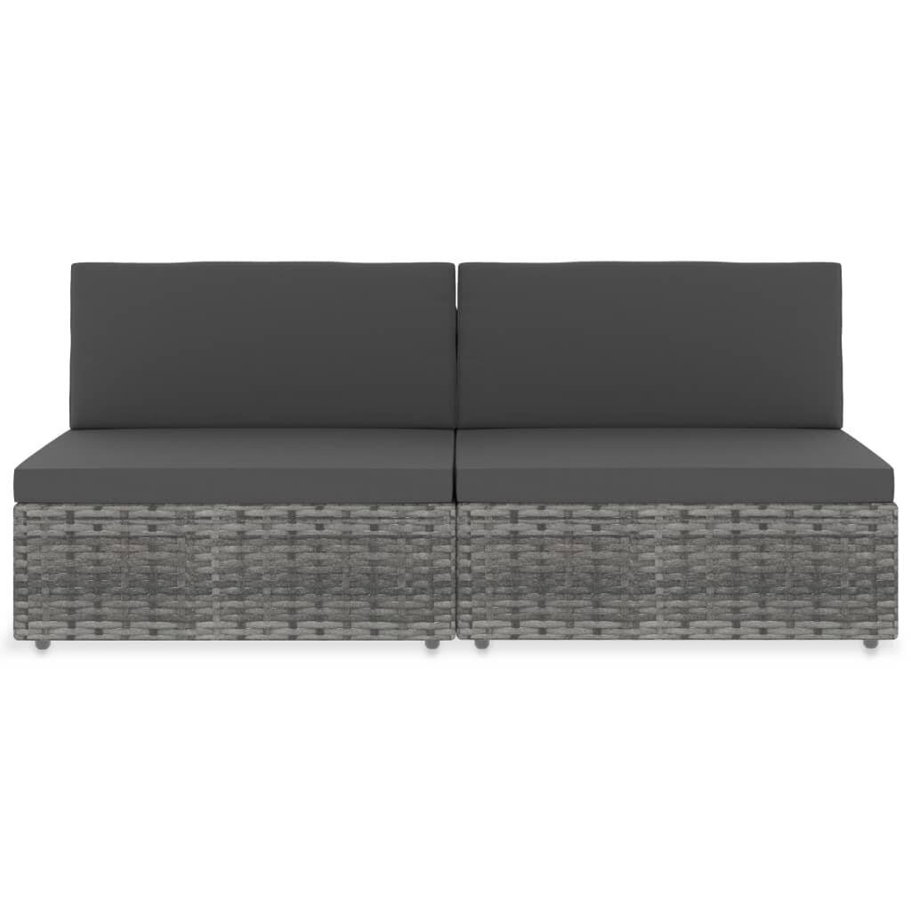 Modulinė dvivietė sofa, pilka kaina ir informacija | Lauko kėdės, foteliai, pufai | pigu.lt