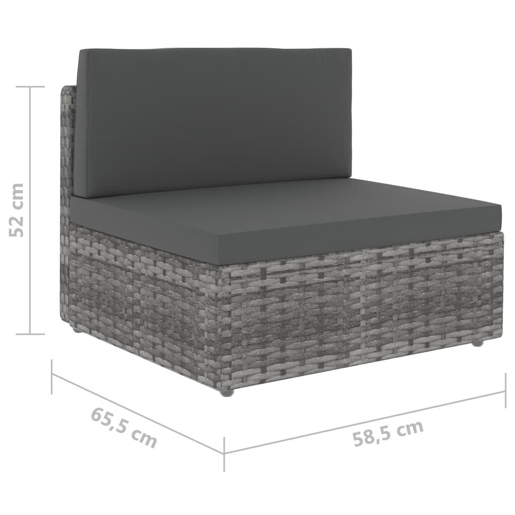 Modulinė dvivietė sofa, pilka kaina ir informacija | Lauko kėdės, foteliai, pufai | pigu.lt