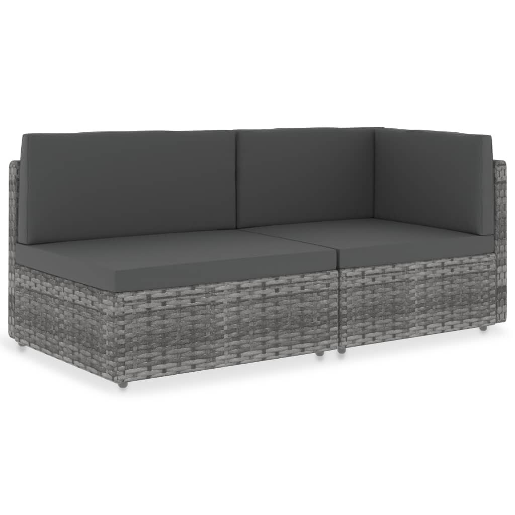 Modulinė dvivietė sofa, pilkos spalvos цена и информация | Lauko kėdės, foteliai, pufai | pigu.lt