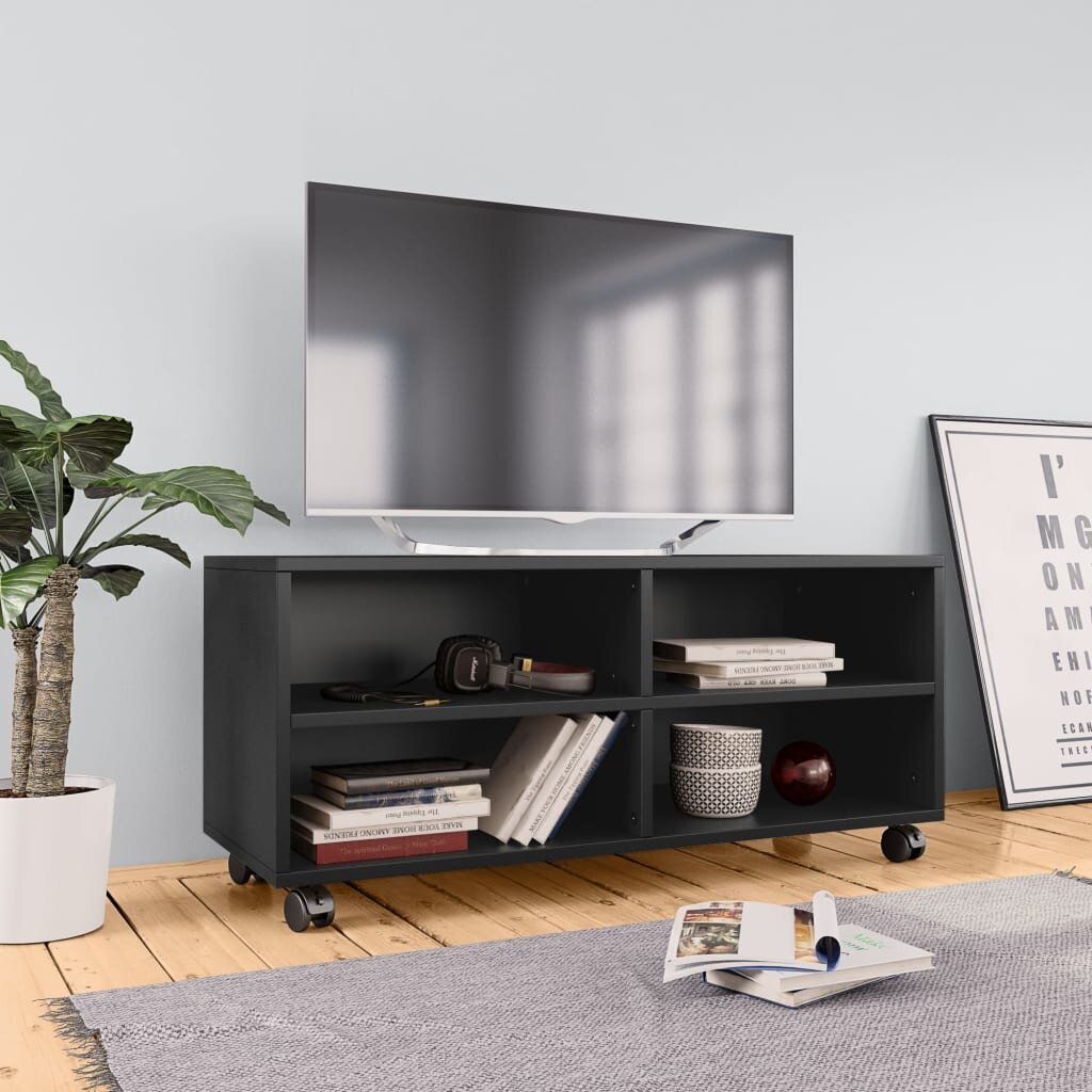 Televizoriaus spintelė su ratukais, 90x35x35 cm цена и информация | TV staliukai | pigu.lt