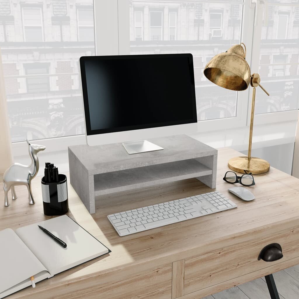 vidaXL Monitor Stand Concrete 42x24x13 kaina ir informacija | Monitorių laikikliai | pigu.lt