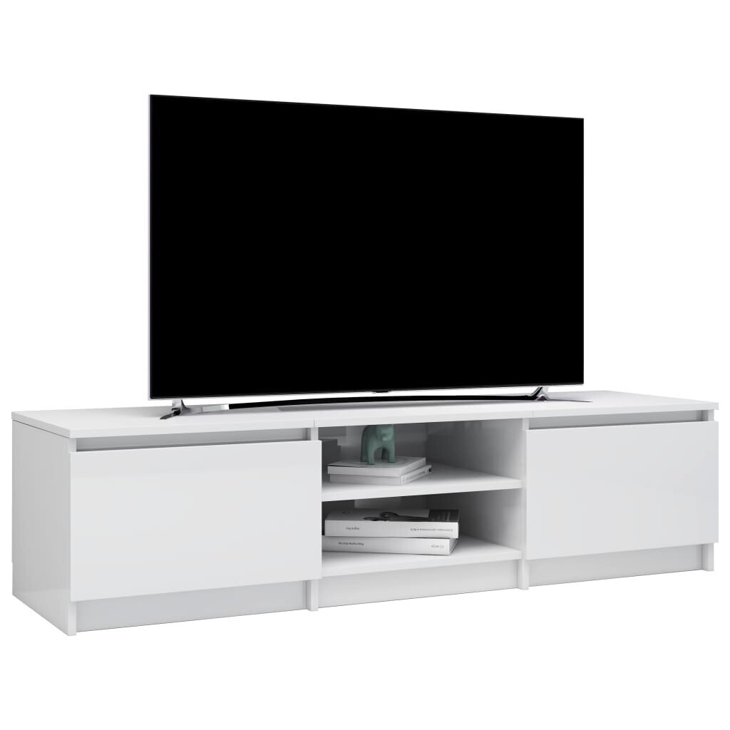 Televizoriaus spintelė, 140x40x35,5 cm, balta kaina ir informacija | TV staliukai | pigu.lt