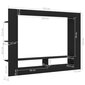 Televizoriaus spintelė, 152x22x113cm, juoda kaina ir informacija | TV staliukai | pigu.lt