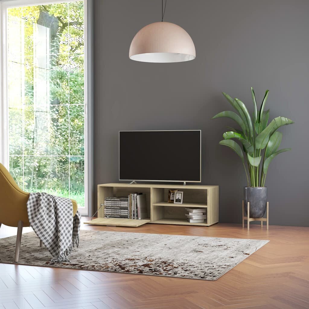 Televizoriaus spintelė, 120x34x37 cm, ąžuolo spalvos kaina ir informacija | TV staliukai | pigu.lt