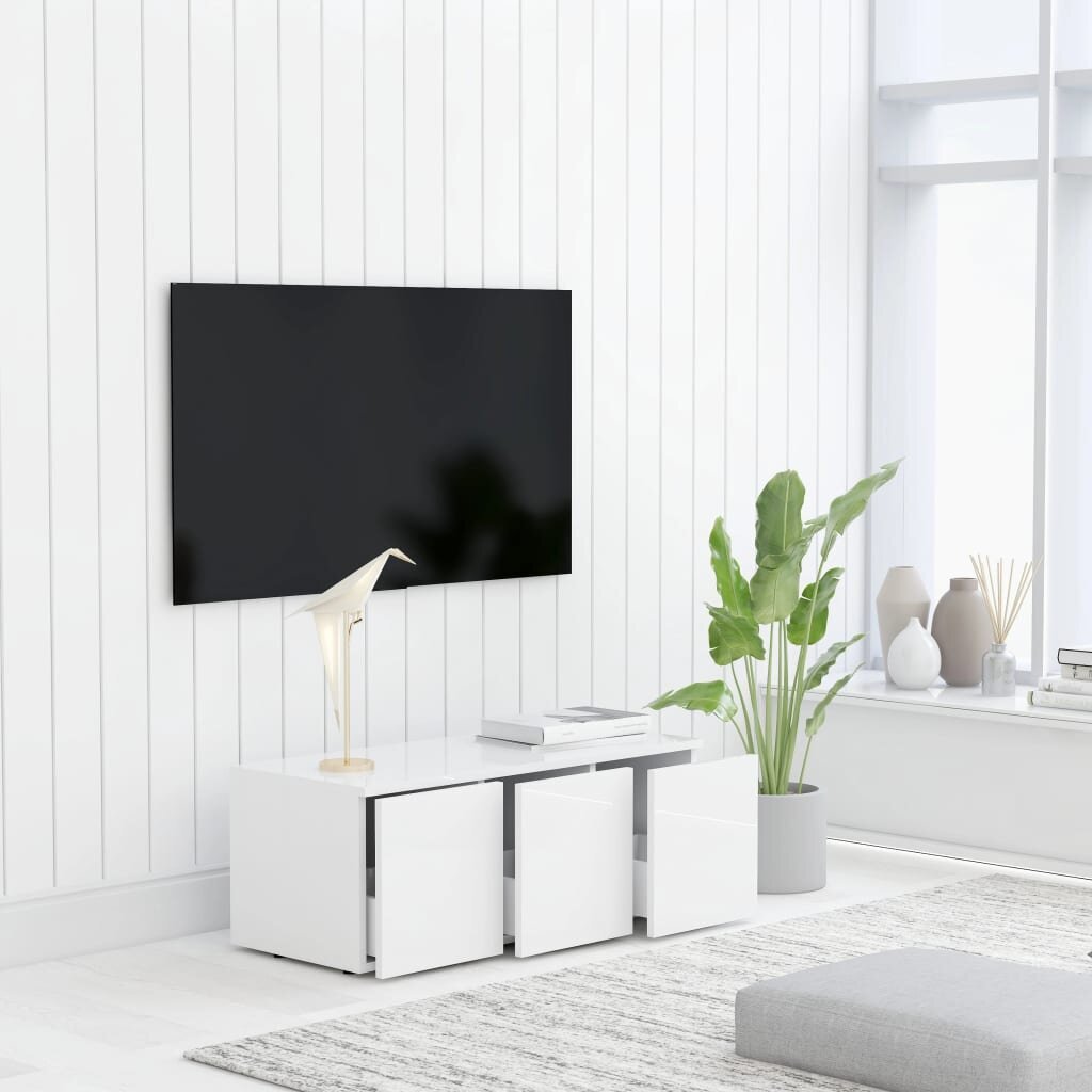 Televizoriaus spintelė, 80x34x30 cm, balta kaina ir informacija | TV staliukai | pigu.lt