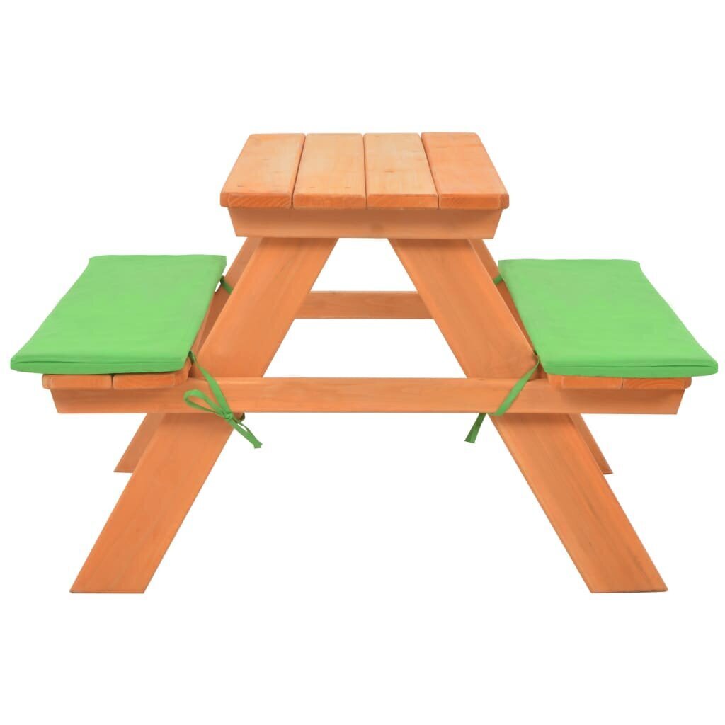 Iškylos stalas vaikams su suoliuku, 89x79x50 cm, rudas kaina ir informacija | Vaikiški lauko baldai | pigu.lt