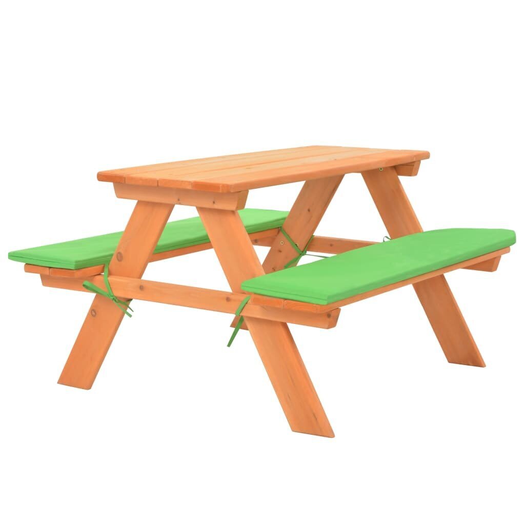 Iškylos stalas vaikams su suoliuku, 89x79x50 cm, rudas kaina ir informacija | Vaikiški lauko baldai | pigu.lt