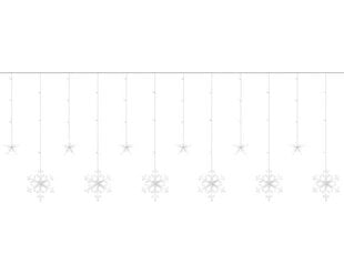 Girliandų užuolaida Snaigės ir žvaigždės, 138 LED kaina ir informacija | Girliandos | pigu.lt