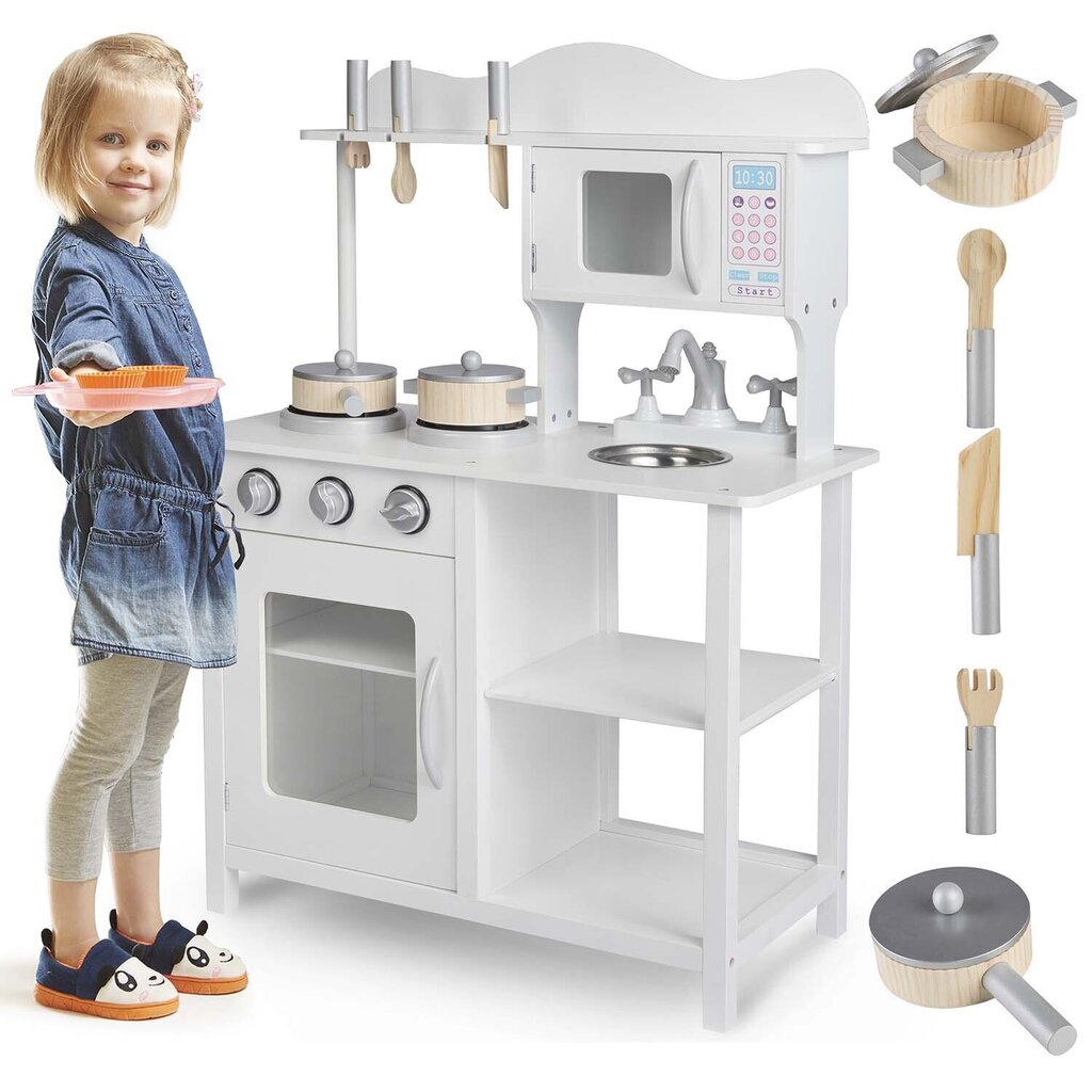 Medinė žaislinė virtuvėlė Rickokids kaina ir informacija | Žaislai mergaitėms | pigu.lt