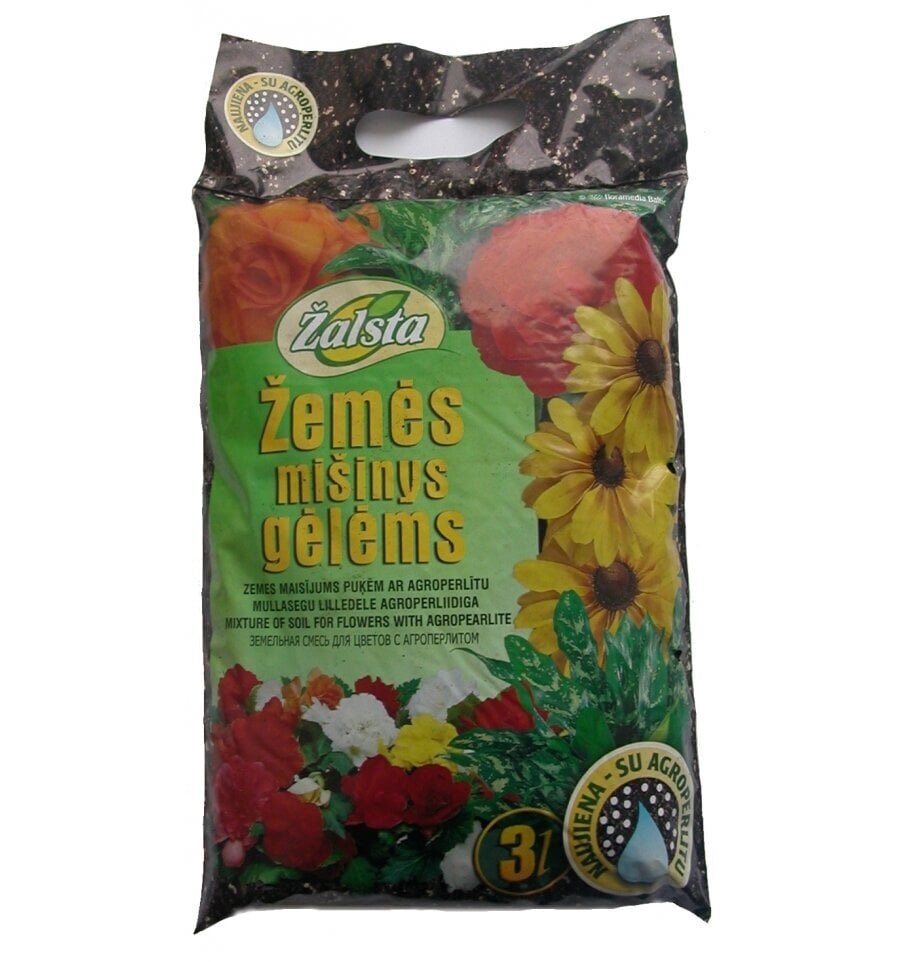 Žemės mišinys gėlėms su agroperlitu Žalsta 3 l kaina ir informacija | Gruntas, žemė, durpės, kompostas | pigu.lt