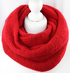 Шарф вязаный соединенный, красный цена и информация | Женские шарфы, платки | pigu.lt