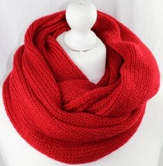 Шарф вязаный соединенный, красный цена и информация | Женские шарфы, платки | pigu.lt