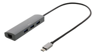 Встраиваемый концентратор Deltaco USBC-1294 USB-C, RJ45, 3xUSB-A 3.0 цена и информация | Адаптеры, USB-разветвители | pigu.lt