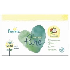 Servetėlės PAMPERS Coconut Pure, 9x42 vnt. цена и информация | Одноразовые пеленки и влажные салфетки | pigu.lt