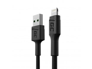 Кабель зеленой ячейки GC PowerStream USB -A - Lightning 30 см Quick Apple Apple 2.4a цена и информация | Кабели для телефонов | pigu.lt
