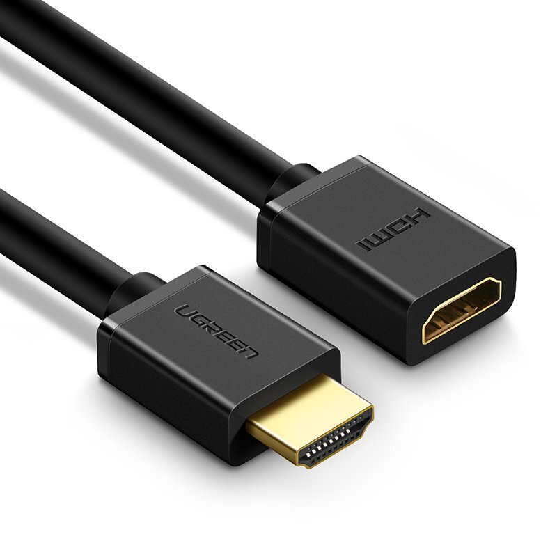 Ugreen HD107 10140, HDMI (female) - HDMI (male) cable adapter 4K 10,2 Gbps 340 Mhz audio ethernet 0,5 m black kaina ir informacija | Kabeliai ir laidai | pigu.lt