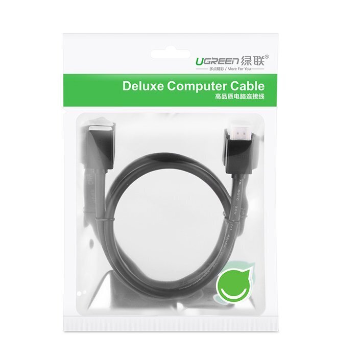 Ugreen HD107 10140, HDMI (female) - HDMI (male) cable adapter 4K 10,2 Gbps 340 Mhz audio ethernet 0,5 m black kaina ir informacija | Kabeliai ir laidai | pigu.lt