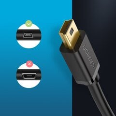 Кабель Ugreen USB - mini USB 480 Мбит/с, 3 м, черный (US132 10386) цена и информация | Кабели для телефонов | pigu.lt