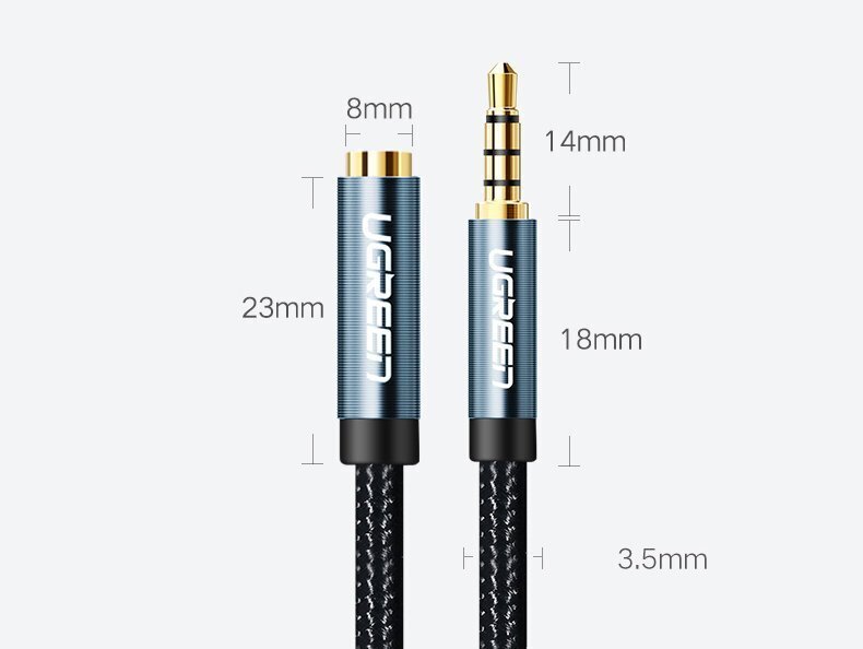 Kabelis Ugreen AUX 3,5 mm mini jack, 2 m (AV118 10594) kaina ir informacija | Kabeliai ir laidai | pigu.lt