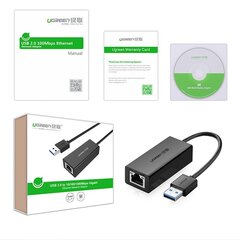 UGREEN Сетевой адаптер USB 3.0, RJ45, белый цена и информация | Кабели для телефонов | pigu.lt