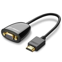 Переходник Ugreen HDMI (штекер) на VGA (гнездо) FHD (MM105 40253) цена и информация | Адаптеры, USB-разветвители | pigu.lt