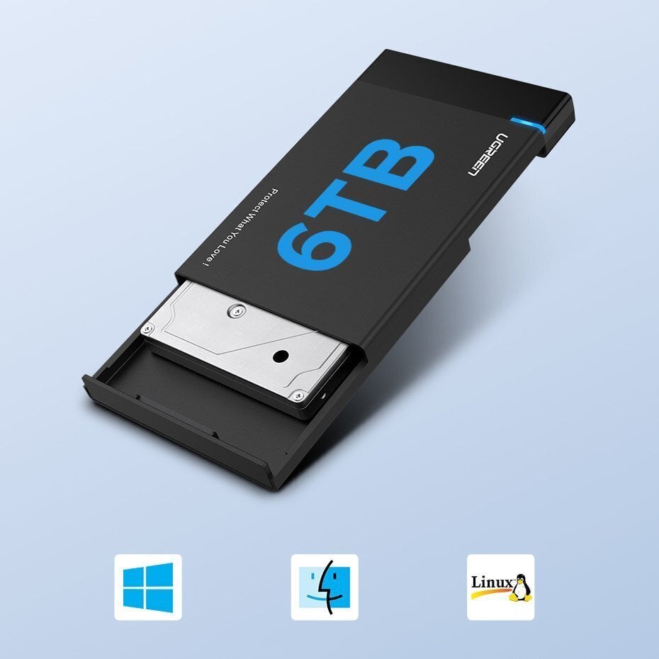 Ugreen US221 HDD/SSD,SATA 3.0, USB-C kaina ir informacija | Išoriniai kietieji diskai (SSD, HDD) | pigu.lt