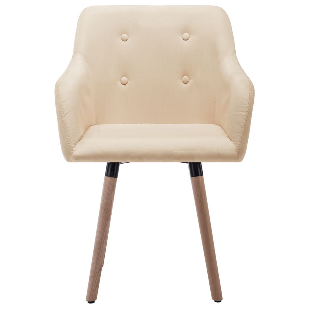 Valgomojo kėdės, 2vnt., kreminės spalvos, audinys kaina ir informacija | Virtuvės ir valgomojo kėdės | pigu.lt