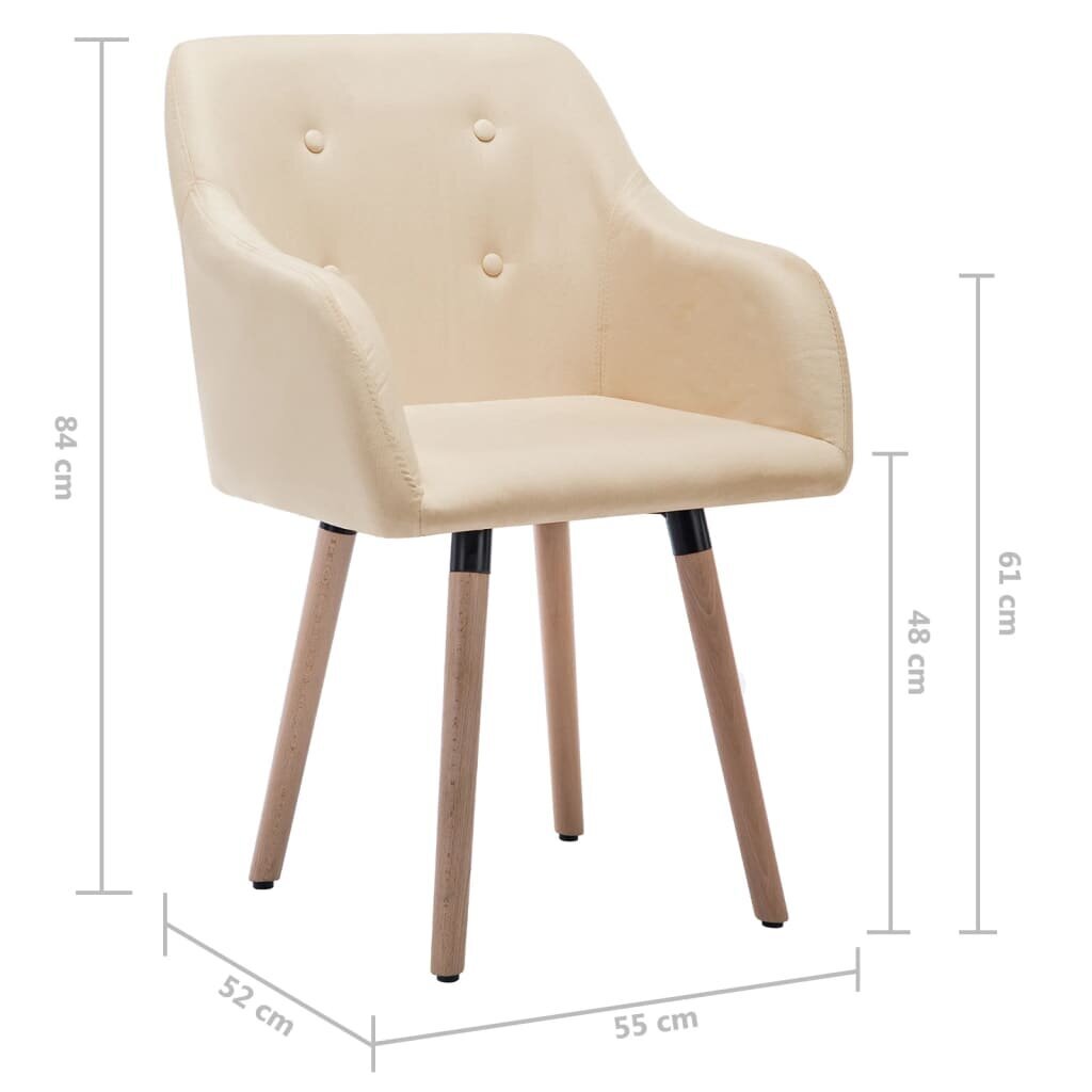 Valgomojo kėdės, 2vnt., kreminės spalvos, audinys kaina ir informacija | Virtuvės ir valgomojo kėdės | pigu.lt