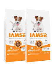 Iams ProActive Health Mature&Senior vyresniems šunims su vištiena, 2x12 kg kaina ir informacija | Sausas maistas šunims | pigu.lt