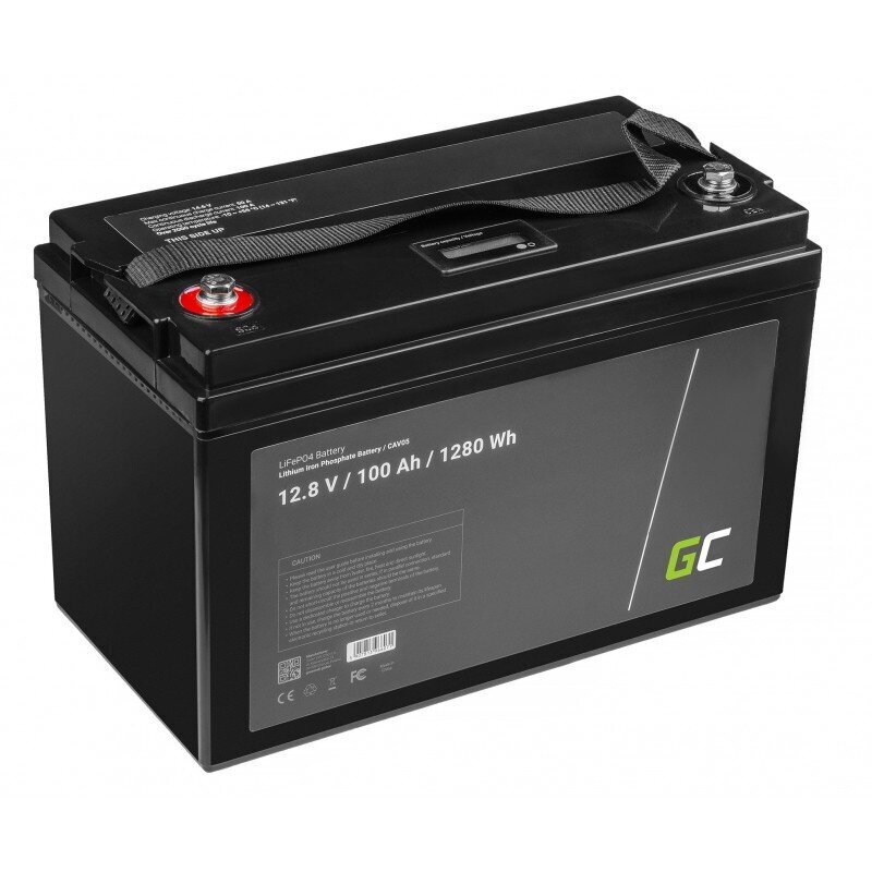 Green Cell „Lifepo4“ baterija 12 V 12,8 V 100AH ​​fotoelektrinei sistemai, stovyklautojams ir valtims kaina ir informacija | Akumuliatoriai | pigu.lt