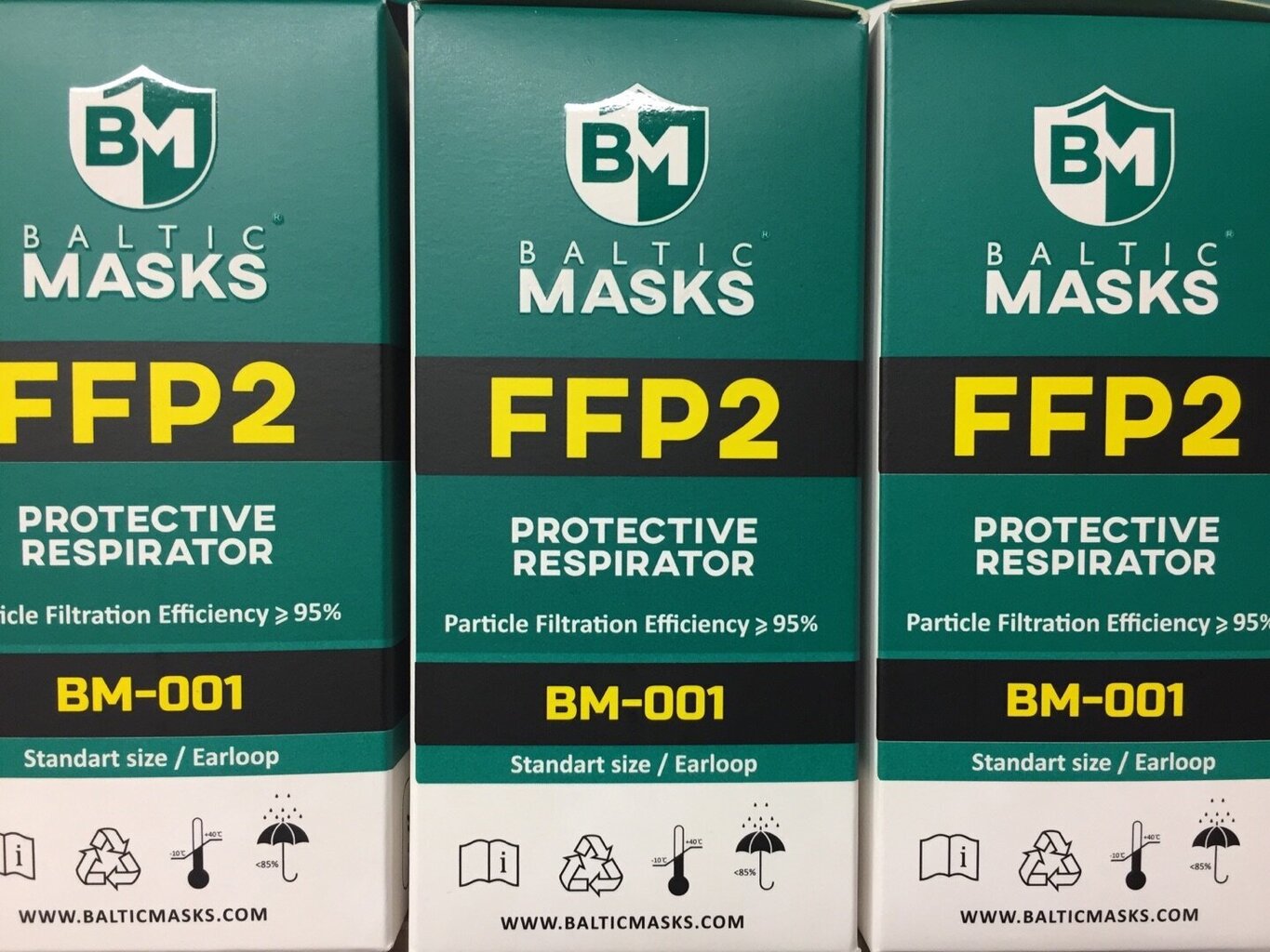Respiratorius FFP2 Baltic Masks-001 (50 vienetų) kaina ir informacija | Pirmoji pagalba | pigu.lt
